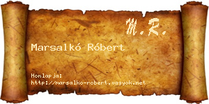 Marsalkó Róbert névjegykártya